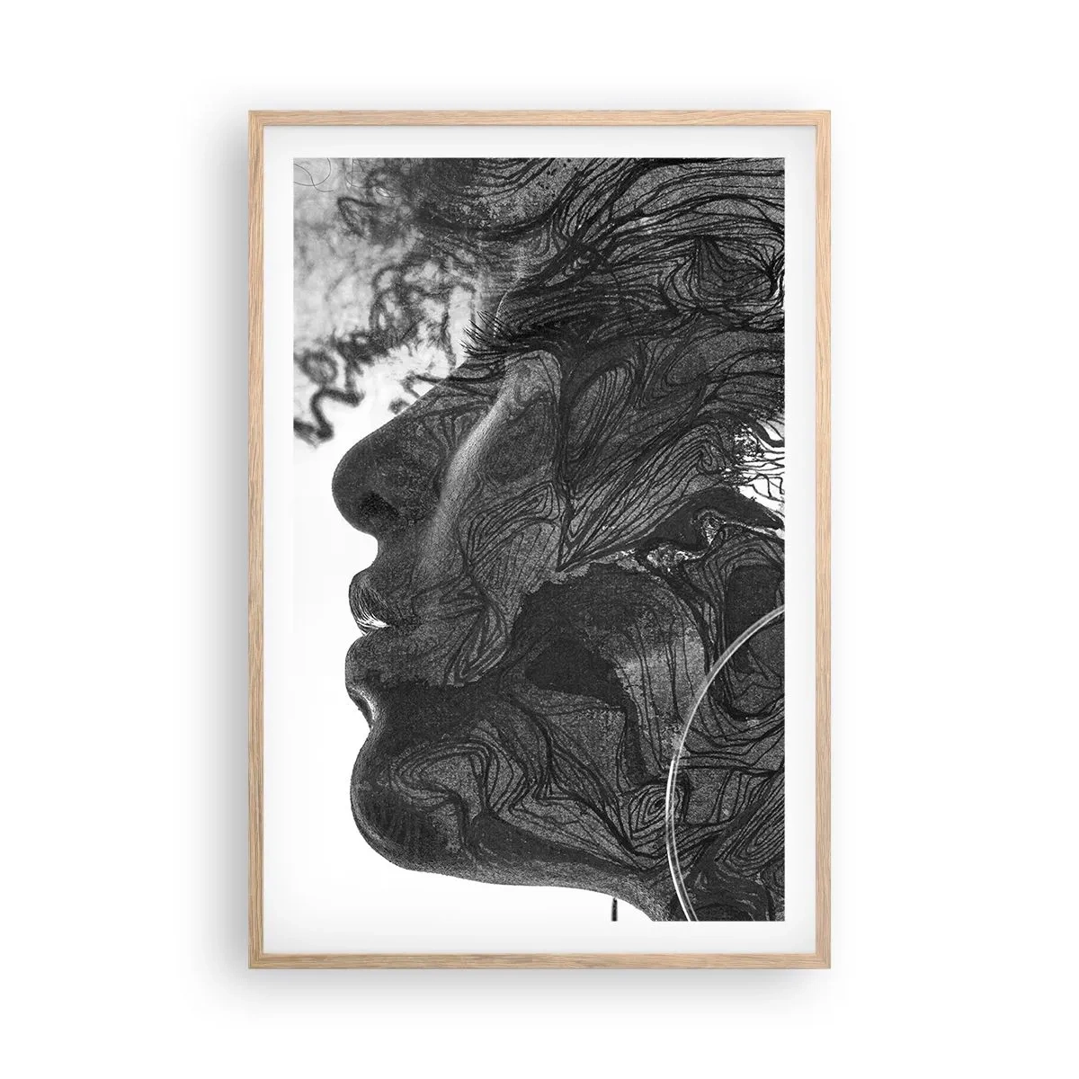 Poster in einem Rahmen aus heller Eiche - Verstrickt in Träume - 61x91 cm