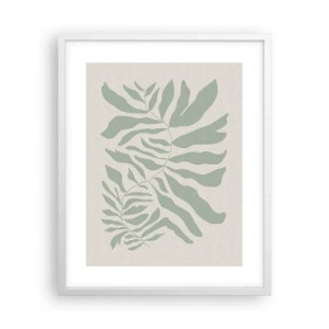 Poster in einem weißen Rahmen - Smaragdzweig - 40x50 cm