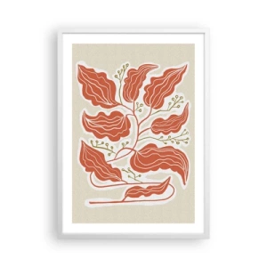 Poster in einem weißen Rahmen - Im Folkstil und korallenartig - 50x70 cm