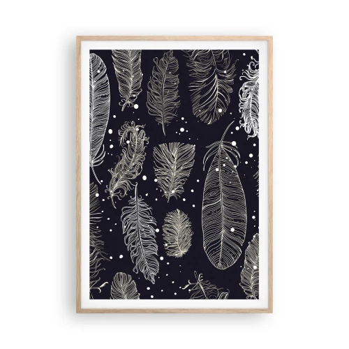 Poster in einem Rahmen aus heller Eiche - Gefiederte Spitze - 70x100 cm