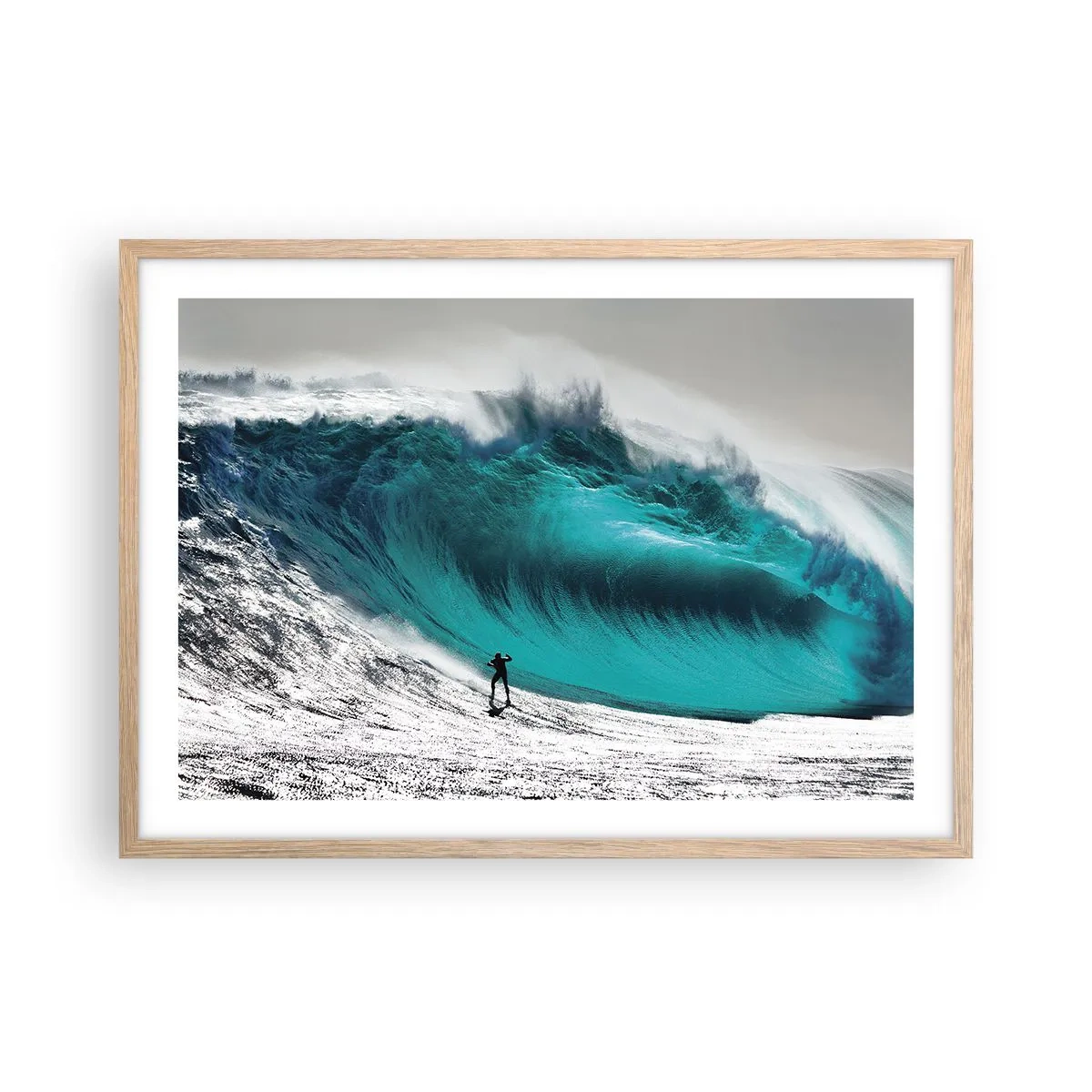 Poster in einem Rahmen aus heller Eiche - Herausforderung angenommen - 70x50 cm