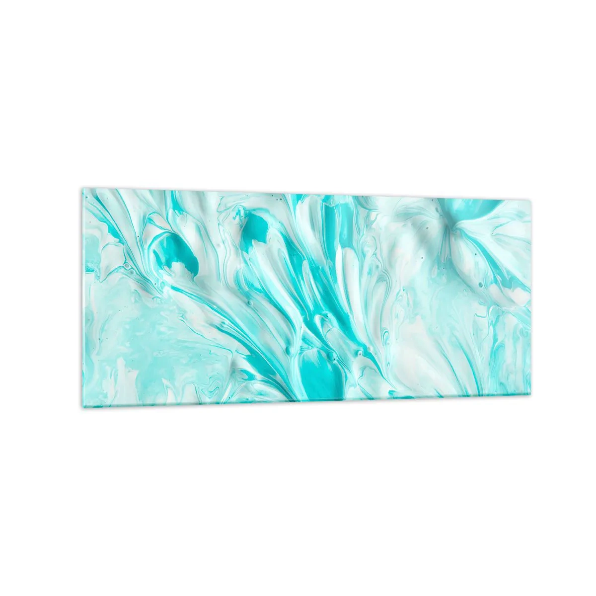 Glasbild - Bild auf glas - Ein abstraktes Motiv in Pastelltönen von Blau und Weiß. - 120x50cm - Für immer zusammen - Moderne Wanddekoration für Wohnzimmer und Schlafzimmer ARTTOR