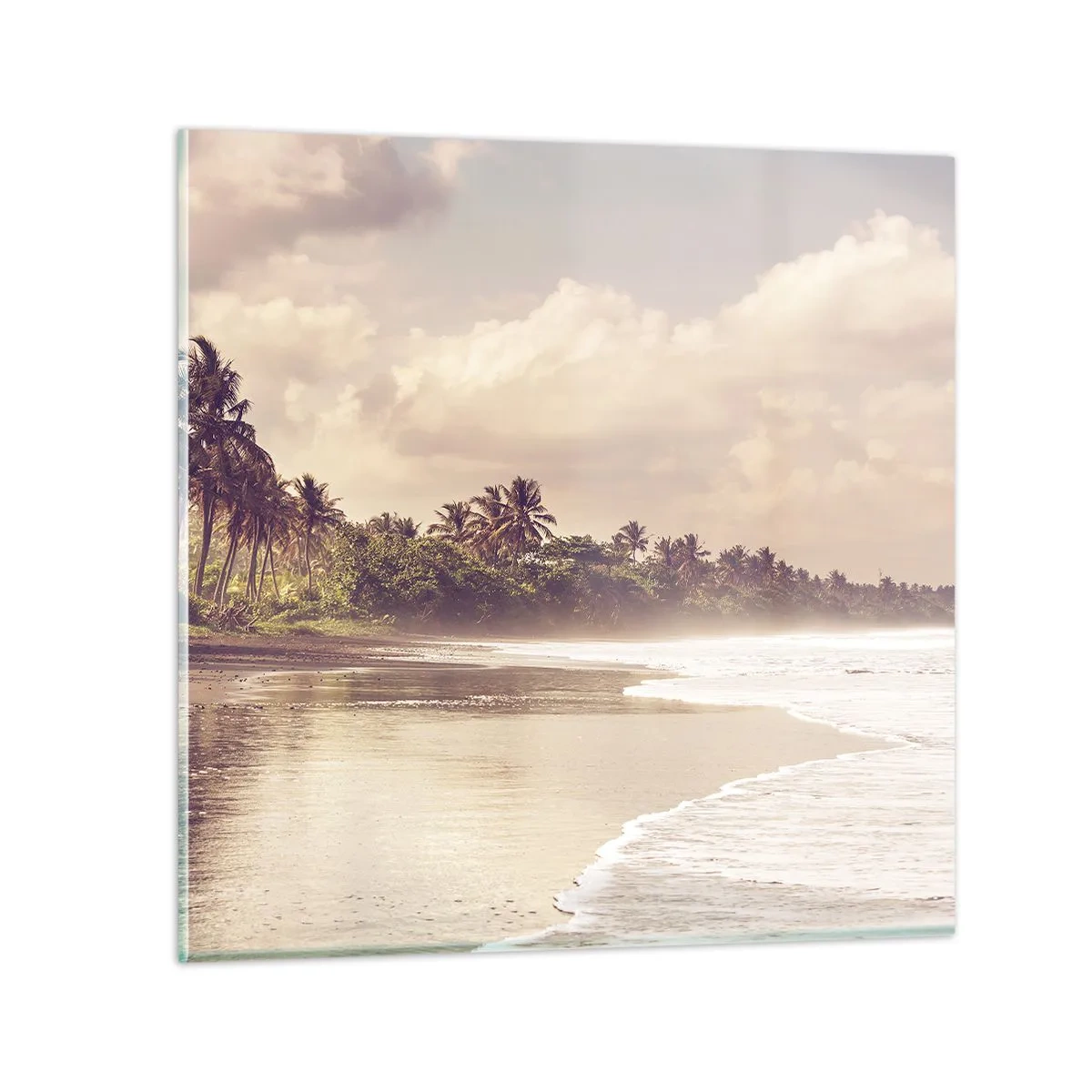 Glasbild - Bild auf glas - Die Liebkosung der Wellen - 60x60 cm