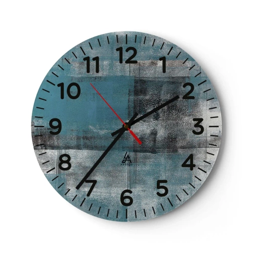 Wanduhr - Glasuhr - Wasser und Luft - 40x40 cm