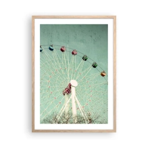 Poster in einem Rahmen aus heller Eiche - Wir laden zum Spiel ein - 50x70 cm