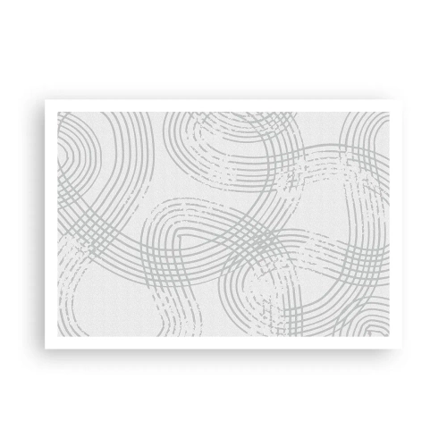 Poster - Ein subtiles Muster mit verwobenen Linien in hellen Farbtönen - 100x70cm - Es gibt keinen einfachen Weg - Moderne Wanddekoration für Wohnzimmer und Schlafzimmer ARTTOR