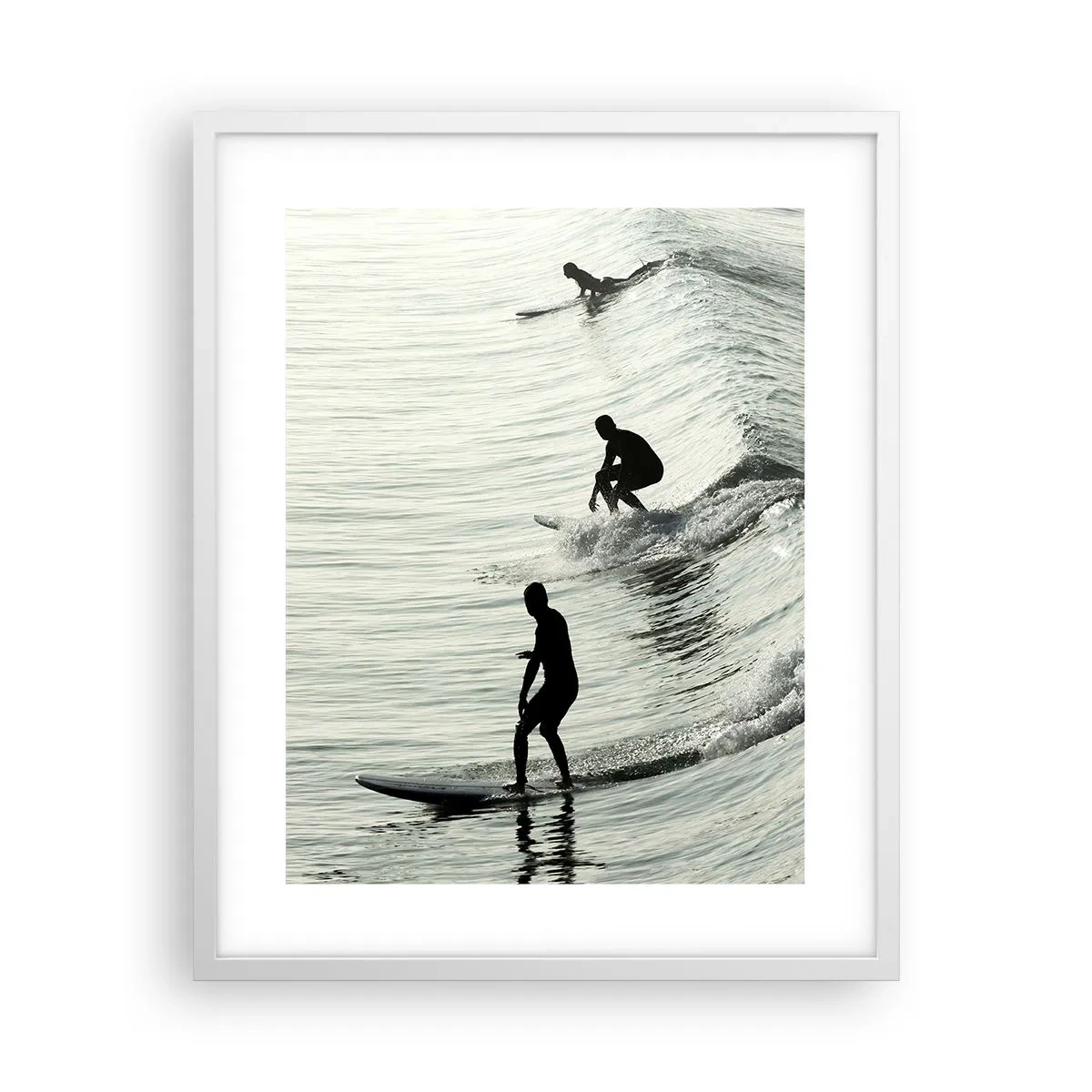 Poster in einem weißen Rahmen - Gegen die Welle - 40x50 cm
