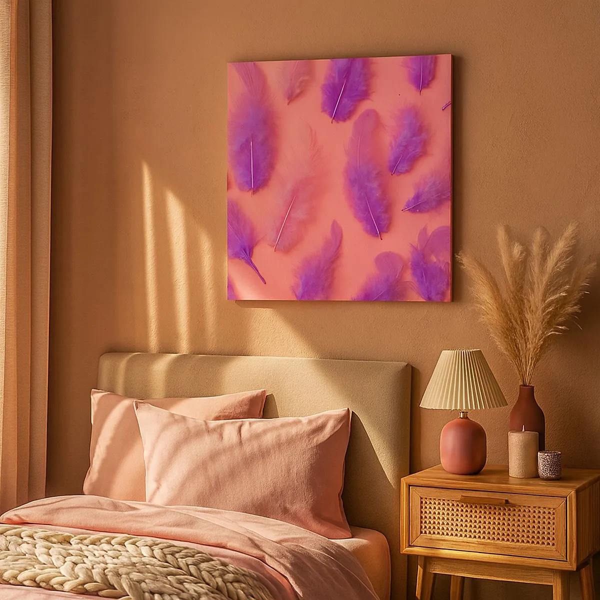 Bild auf Leinwand - Leinwandbild - Lila Vogel der Begierde - 30x30 cm