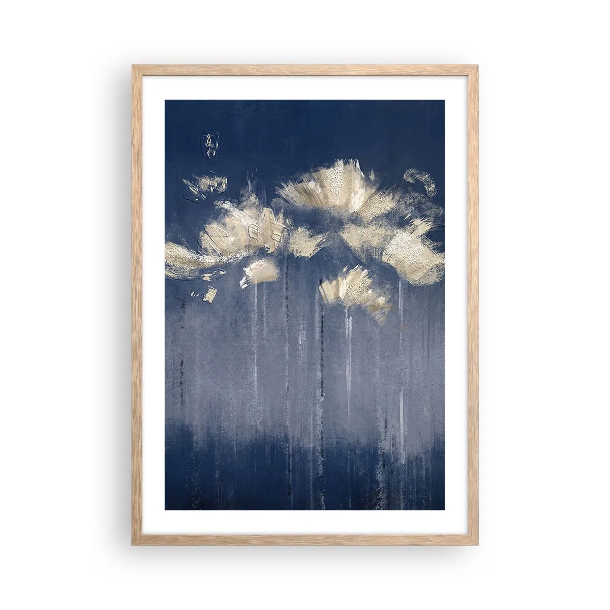 Poster in einem Rahmen aus heller Eiche - Wie Blütenblätter im Wind - 50x70 cm