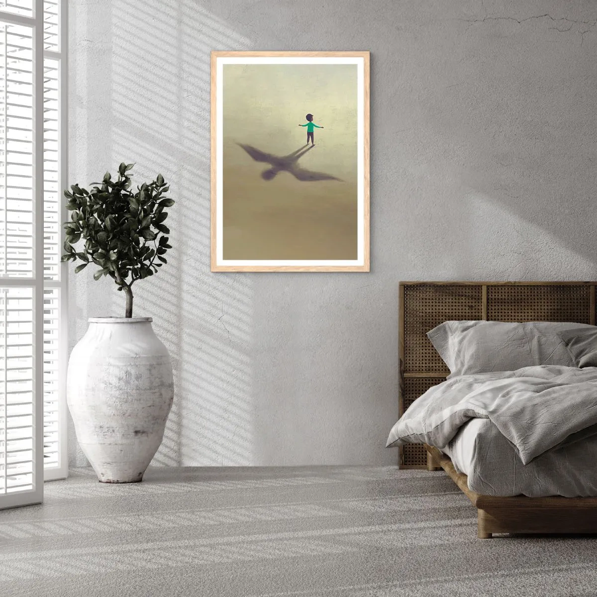 Poster in einem Rahmen aus heller Eiche - Der Held der Zukunft - 61x91 cm