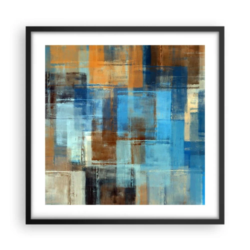 Poster in einem schwarzem Rahmen - Durch den blauen Schleier - 50x50 cm