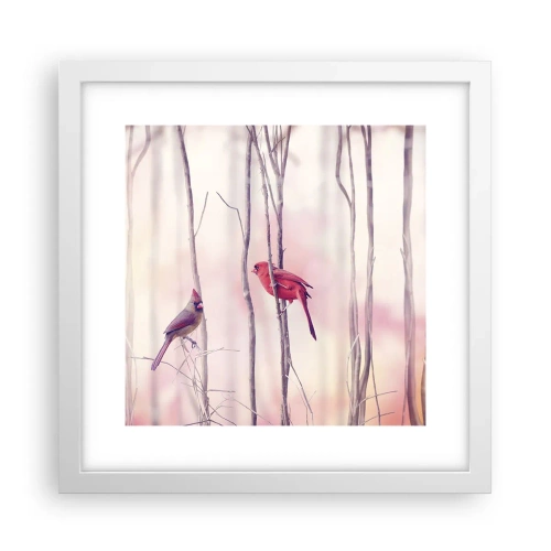 Poster in einem weißen Rahmen - Geschichte vom rosa Wald - 30x30 cm