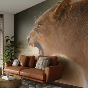 Selbstklebende Fototapete Deluxe Sticker - Versuch, nicht zuzuhören - Tiere, Löwe, Afrika - 500x350 cm