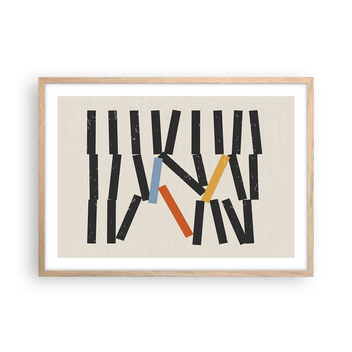 Poster in einem Rahmen aus heller Eiche - Domino – Komposition - 70x50 cm