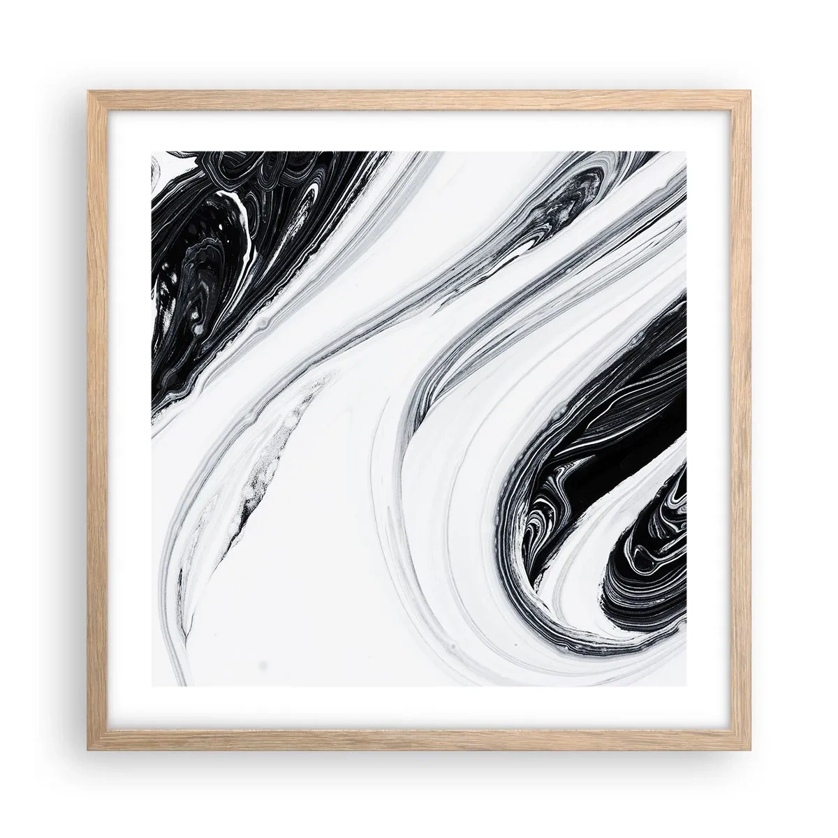 Poster in einem Rahmen aus heller Eiche - Kombination aus Gegensätzen - 50x50 cm