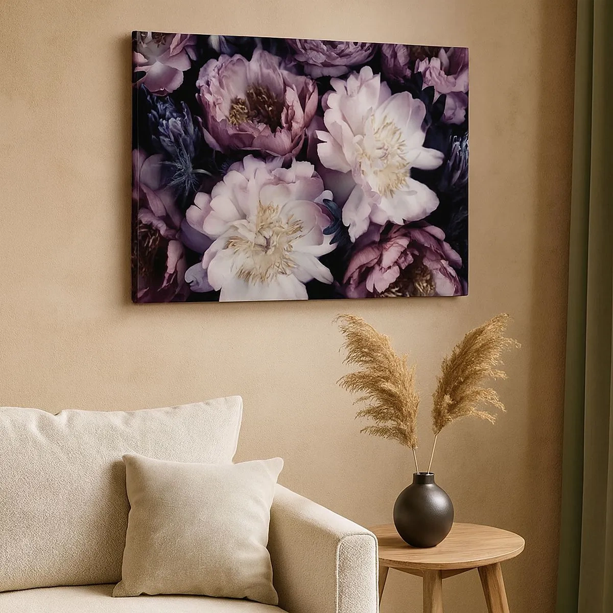 Bild auf Leinwand - Leinwandbild - Blumen in zarten Pastelltönen - 70x50cm - Blumenstrauß im alten Stil - Moderne Wanddekoration für Wohnzimmer und Schlafzimmer ARTTOR
