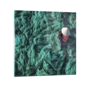 Glasbild - Bild auf glas - In einem Meer aus Netzen - 30x30 cm