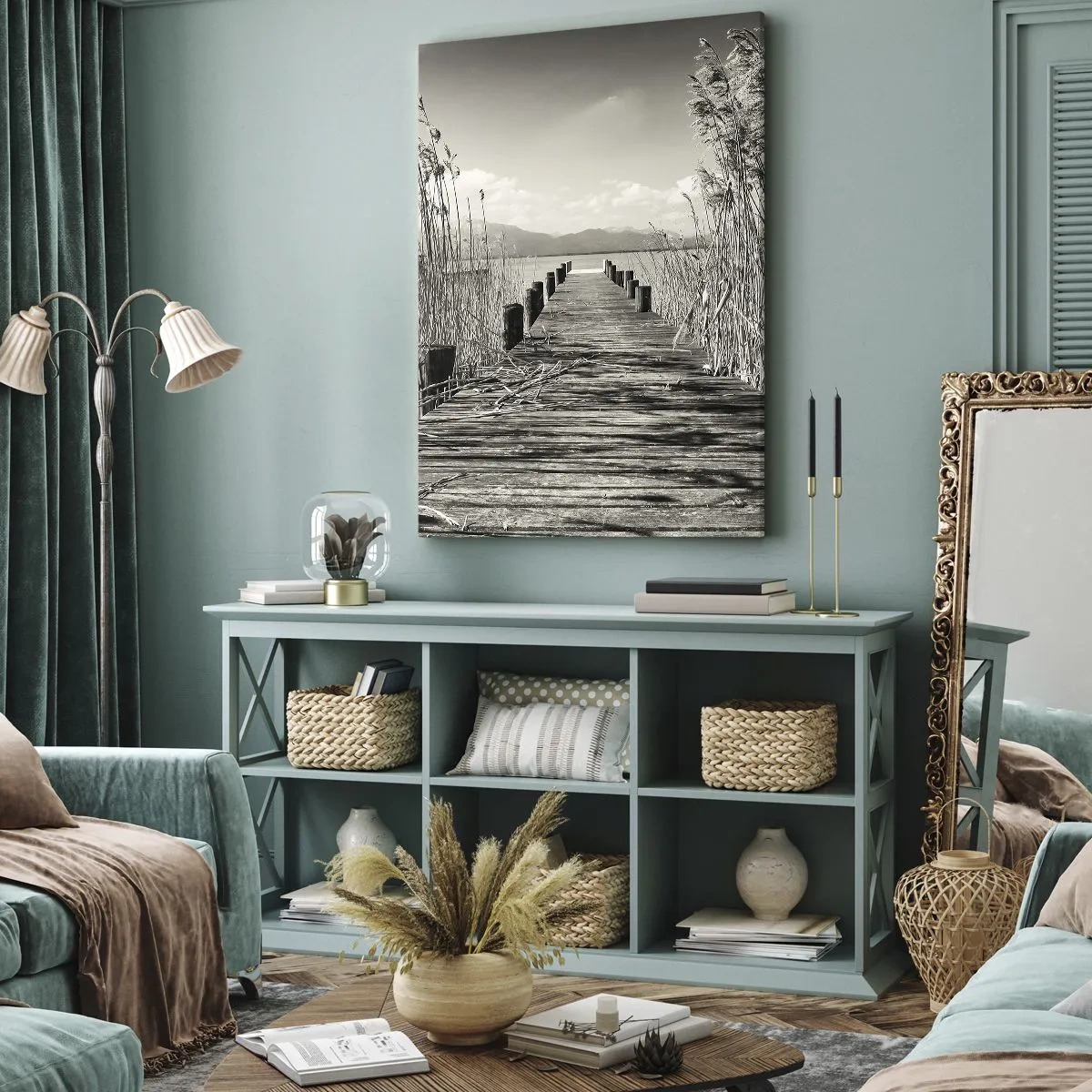 Bild auf Leinwand - Leinwandbild - In der Stille des Grases - 45x80 cm