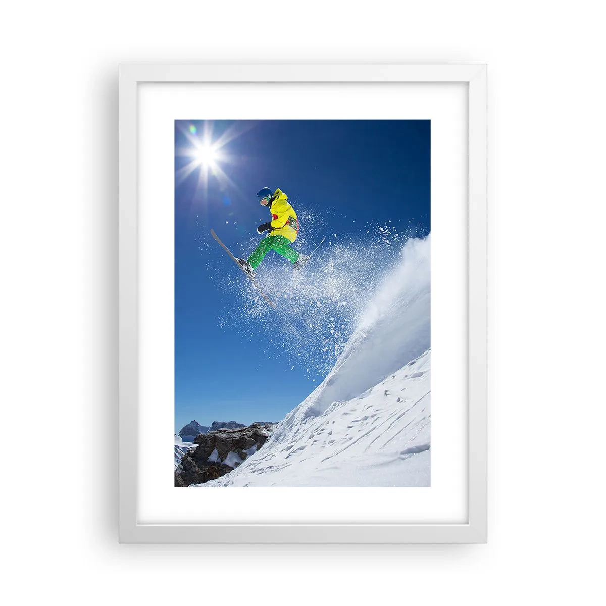 Poster in einem weißen Rahmen - Tanzen mit den Bergen - 30x40 cm