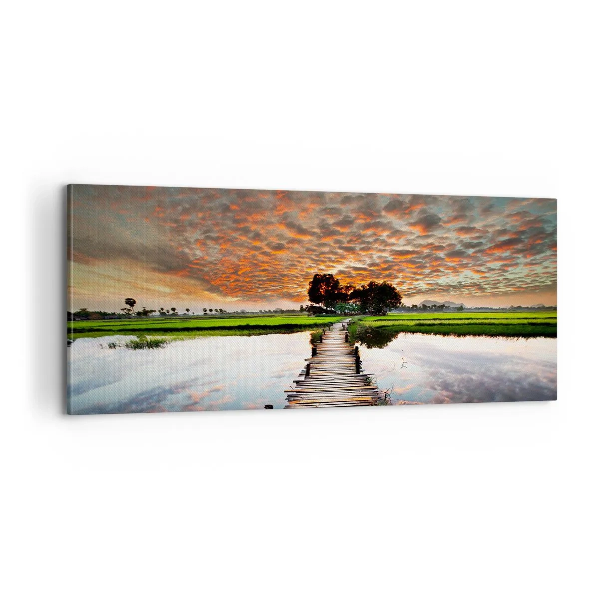 Bild auf Leinwand - Leinwandbild - Arme ausstrecken - atmen - 100x40 cm