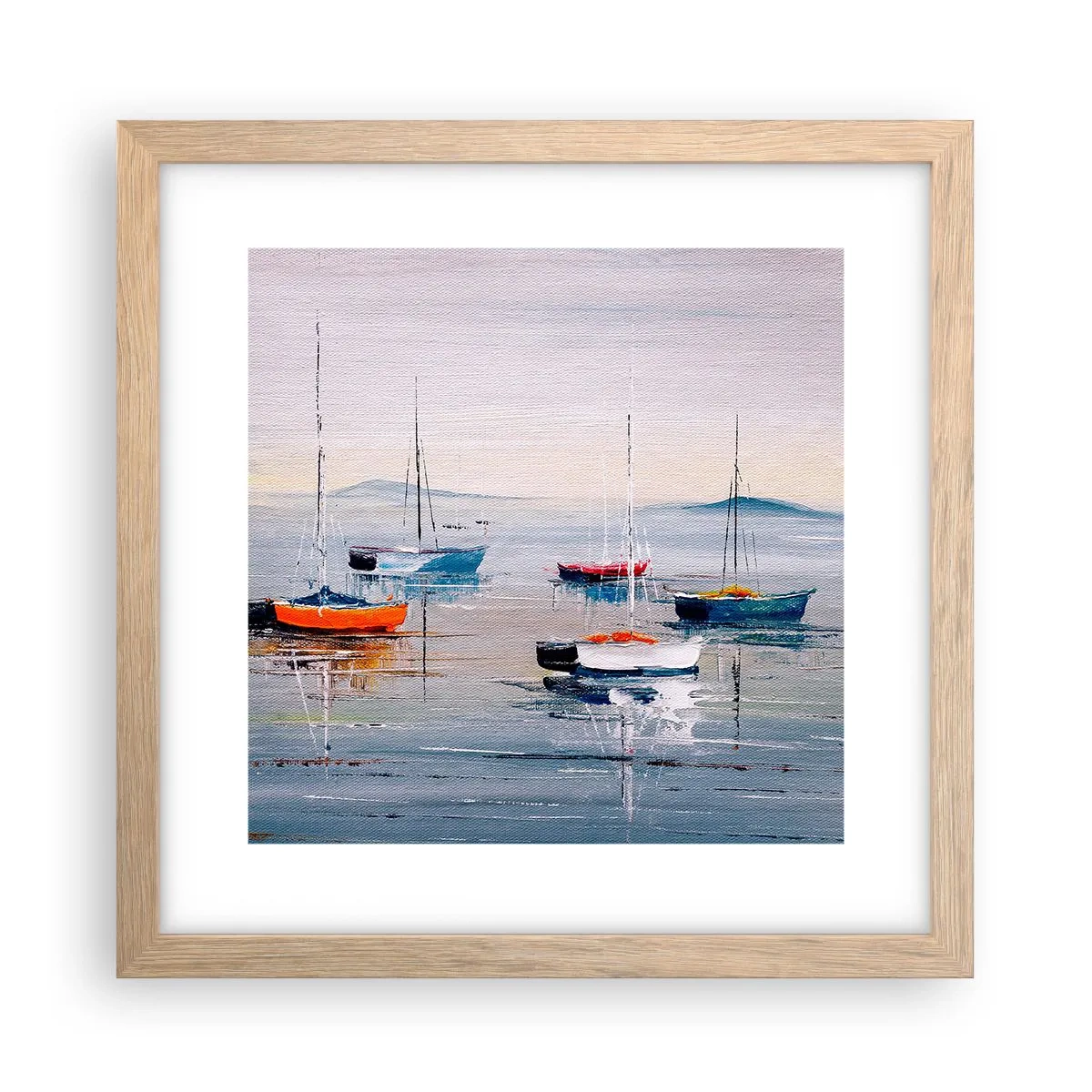 Poster in einem Rahmen aus heller Eiche - Wohlverdiente Ruhe - 30x30 cm