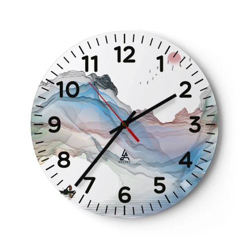 Wanduhr - Glasuhr - Zu den Kristallbergen - 30x30 cm