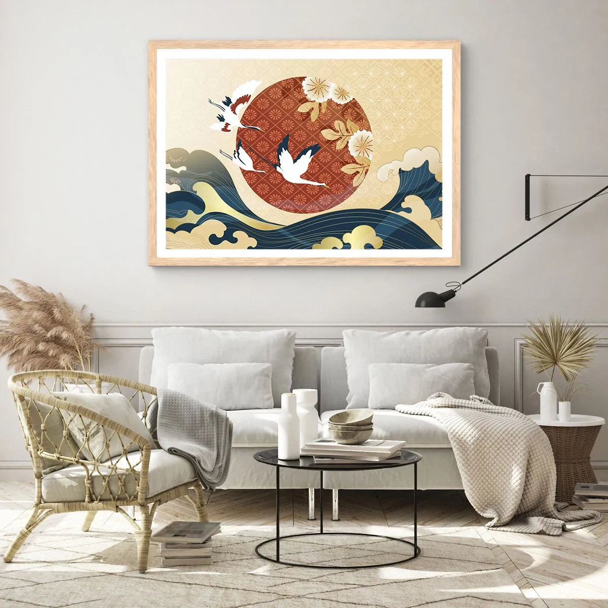 Poster in einem Rahmen aus heller Eiche - Japanisches Märchen - 70x50 cm