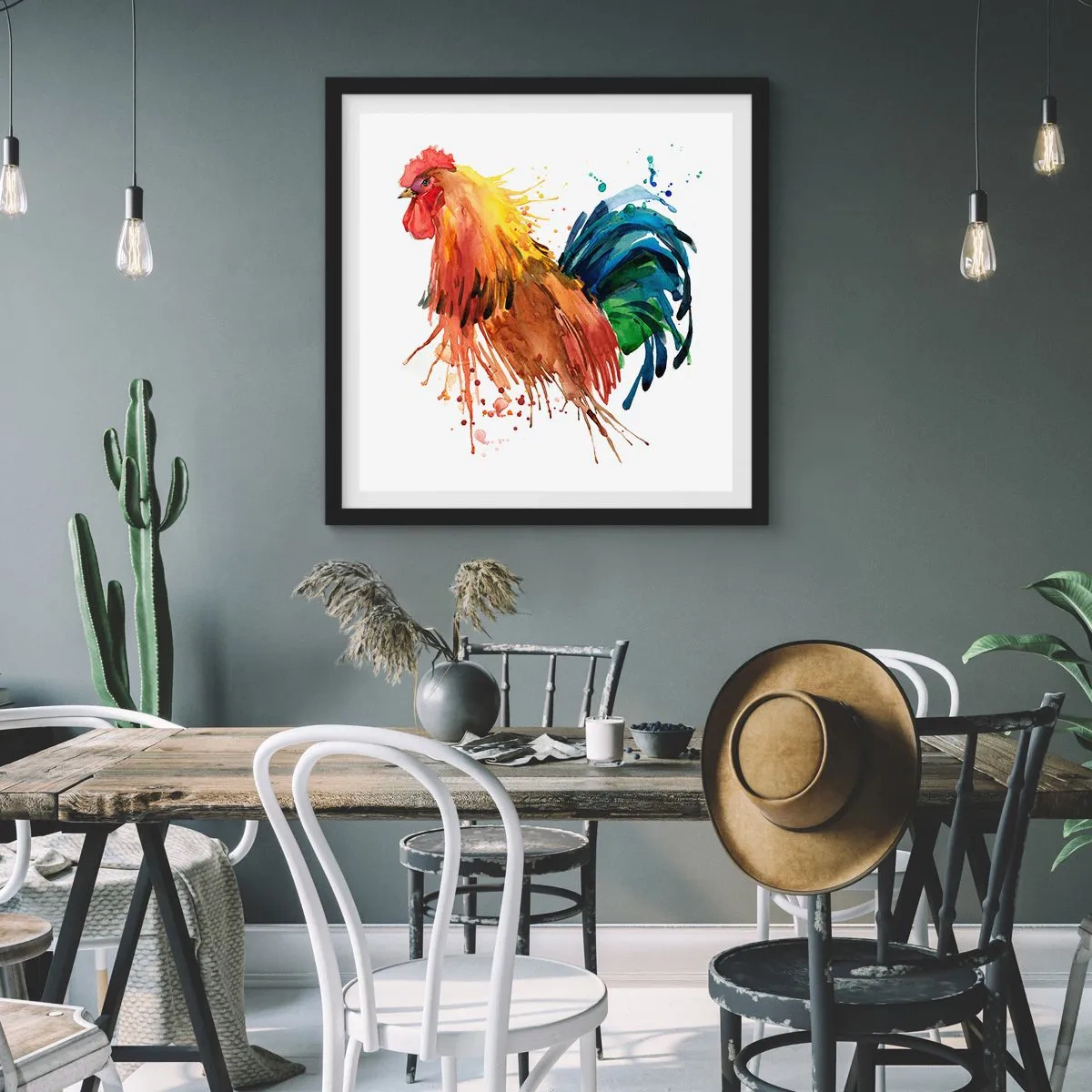 Poster in einem schwarzem Rahmen - Königliches Gewand, königlicher Stolz - 40x40 cm