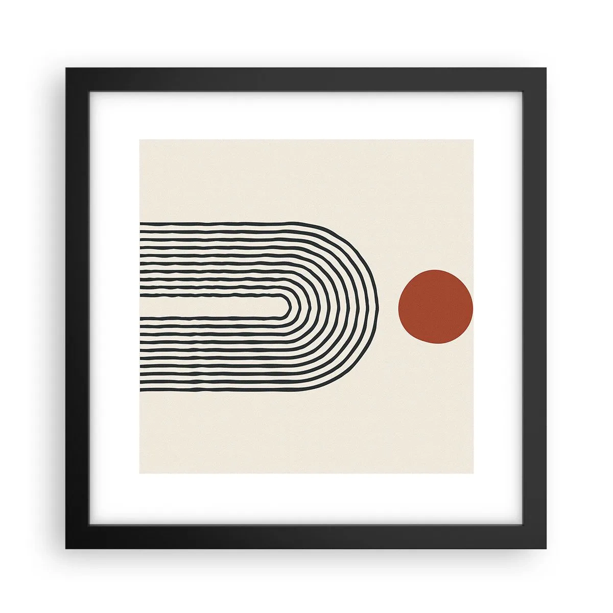 Poster in einem schwarzem Rahmen - Magnetismus von Formen und Farben - 30x30 cm