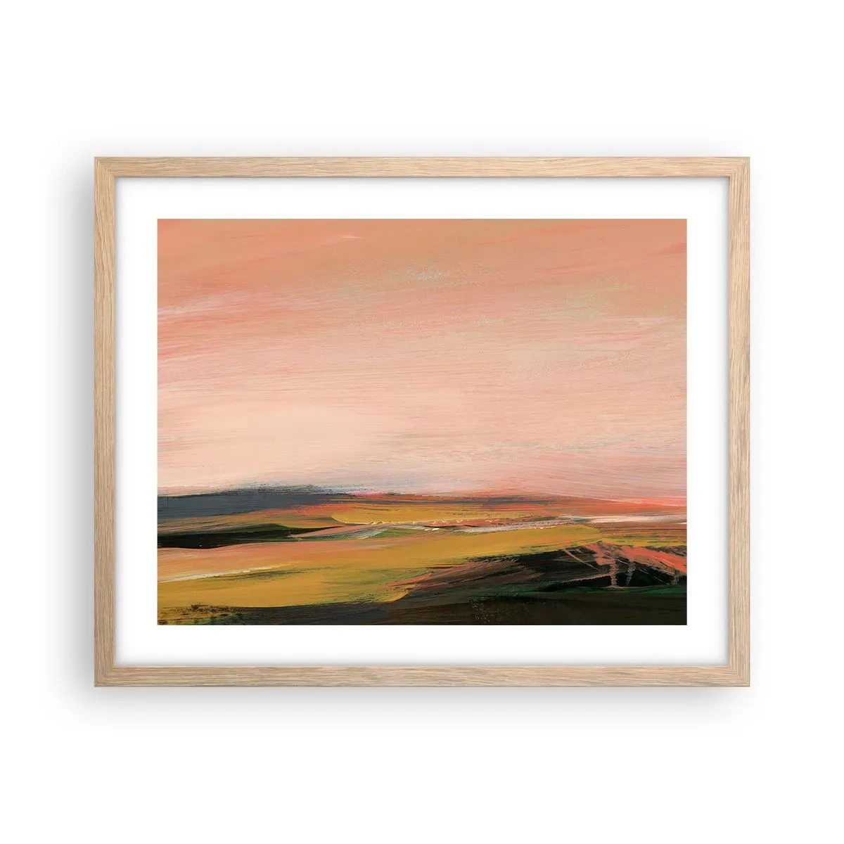 Poster in einem Rahmen aus heller Eiche - In Rosatönen - 50x40 cm