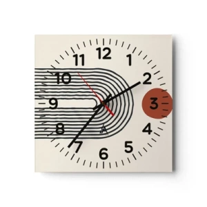 Wanduhr - Glasuhr - Magnetismus von Formen und Farben - 40x40 cm