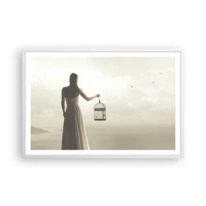 Poster in einem weißen Rahmen - Sei frei - 91x61 cm