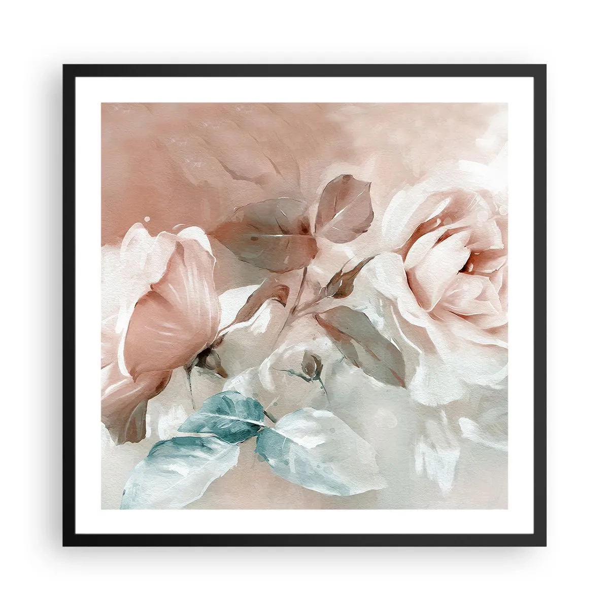 Poster in einem schwarzem Rahmen - Geist der Romantik - 60x60 cm