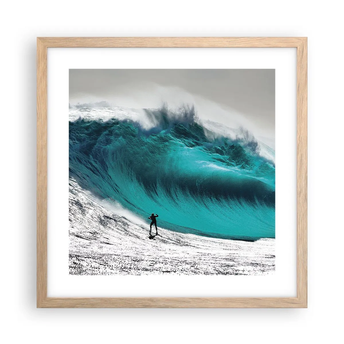 Poster in einem Rahmen aus heller Eiche - Herausforderung angenommen - 40x40 cm