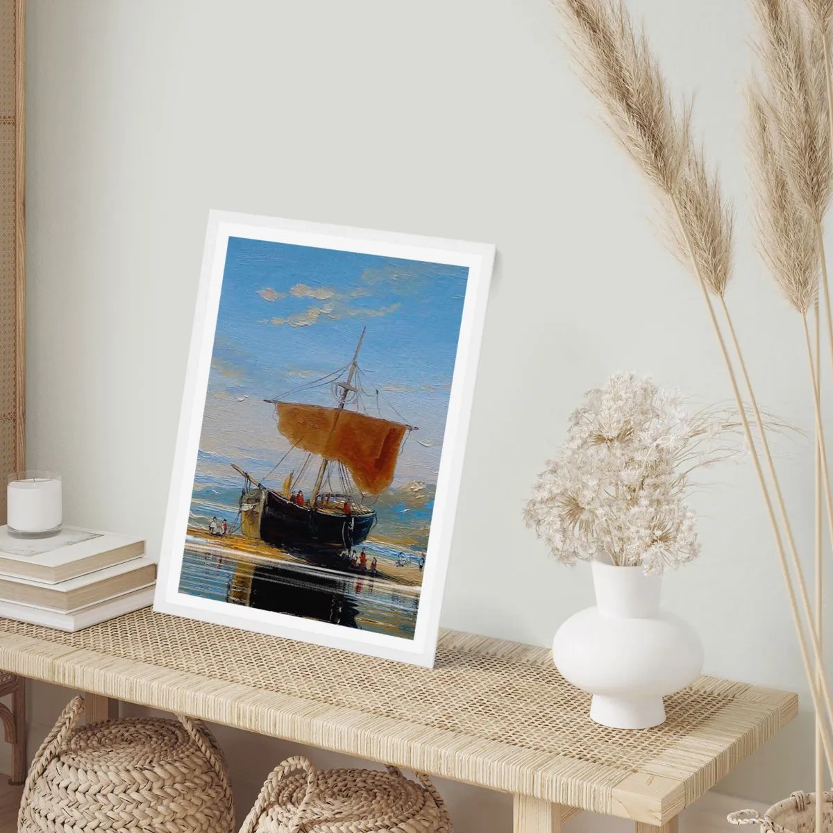 Poster in einem weißen Rahmen - Wasser, Land, Luft - 40x50 cm