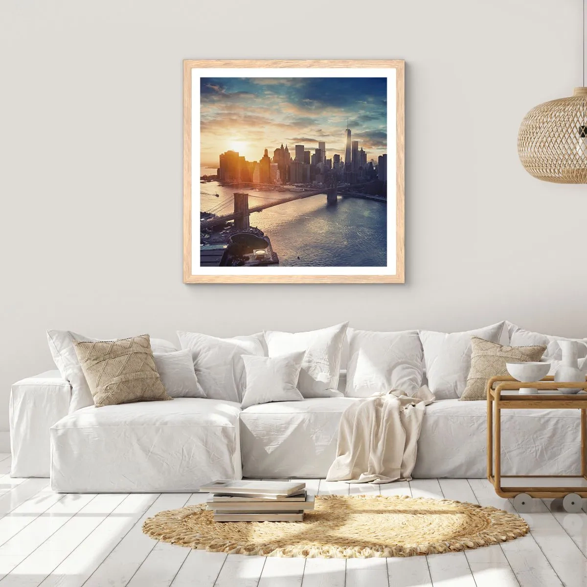 Poster in einem Rahmen aus heller Eiche - Westliches Kulturdenkmal - 60x60 cm