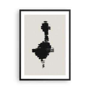 Poster in einem schwarzem Rahmen - Minimalistische Abstraktion in Schwarzweiß - 50x70cm - Schwingungen der Fantasie - Moderne Wanddekoration für Wohnzimmer und Schlafzimmer ARTTOR
