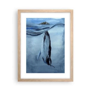 Poster in einem Rahmen aus heller Eiche - Zwei Nordwelten - 30x40 cm