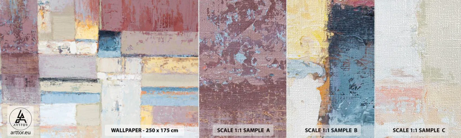 Fototapeten Muster Premium Canvas - Ruhe der Geometrie - Abstraktion, Pastell, Minimalistisch - 100x30 cm