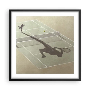 Poster in einem schwarzem Rahmen - Überwinde dich selbst - 50x50 cm