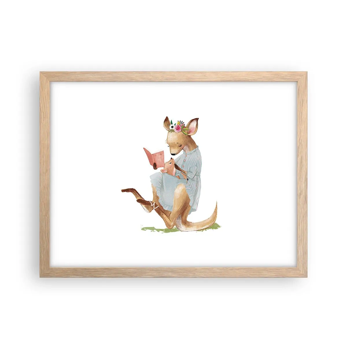 Poster in einem Rahmen aus heller Eiche - Lies mir vor Mama - 40x30 cm