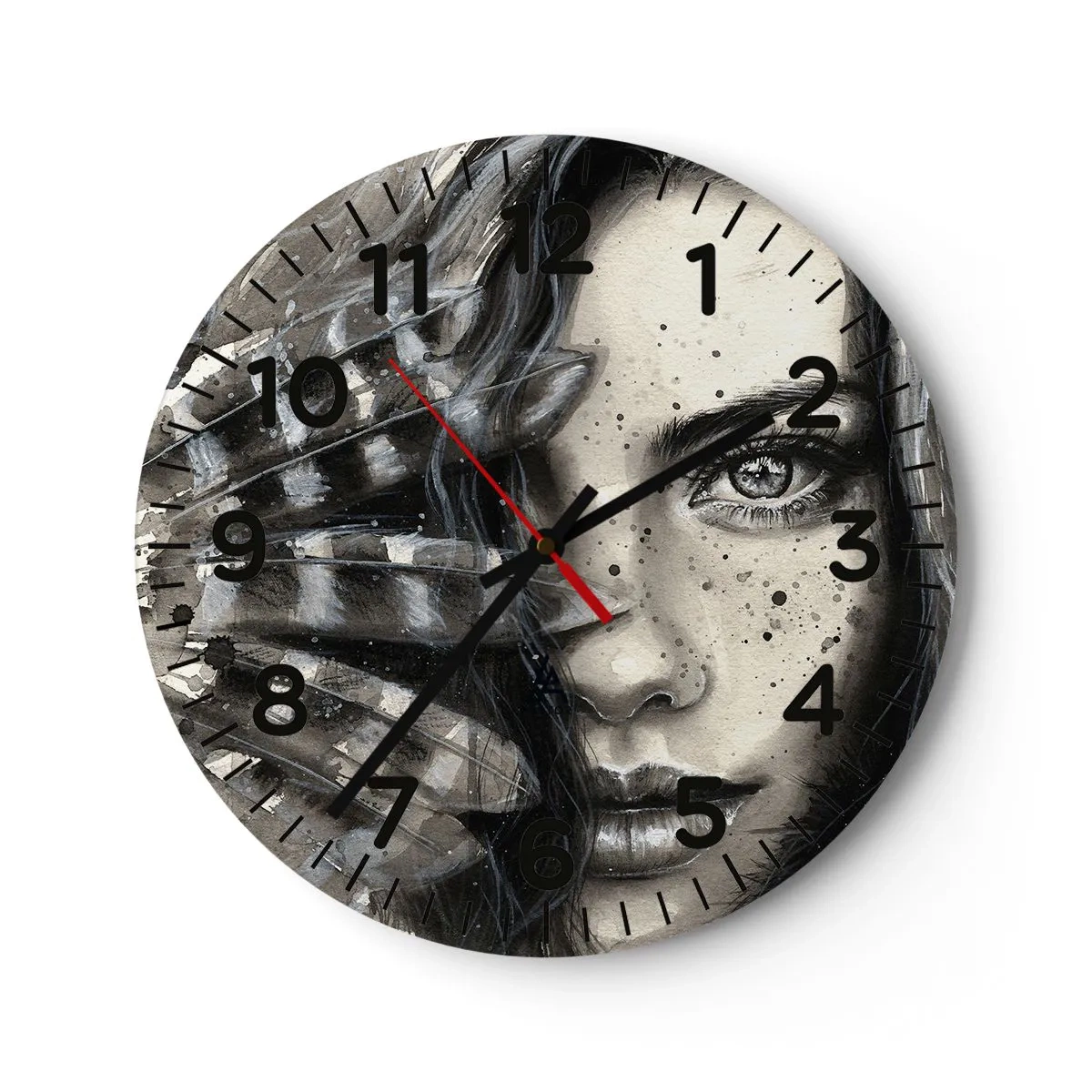 Wanduhr - Glasuhr - Wilde Schönheit - 40x40 cm