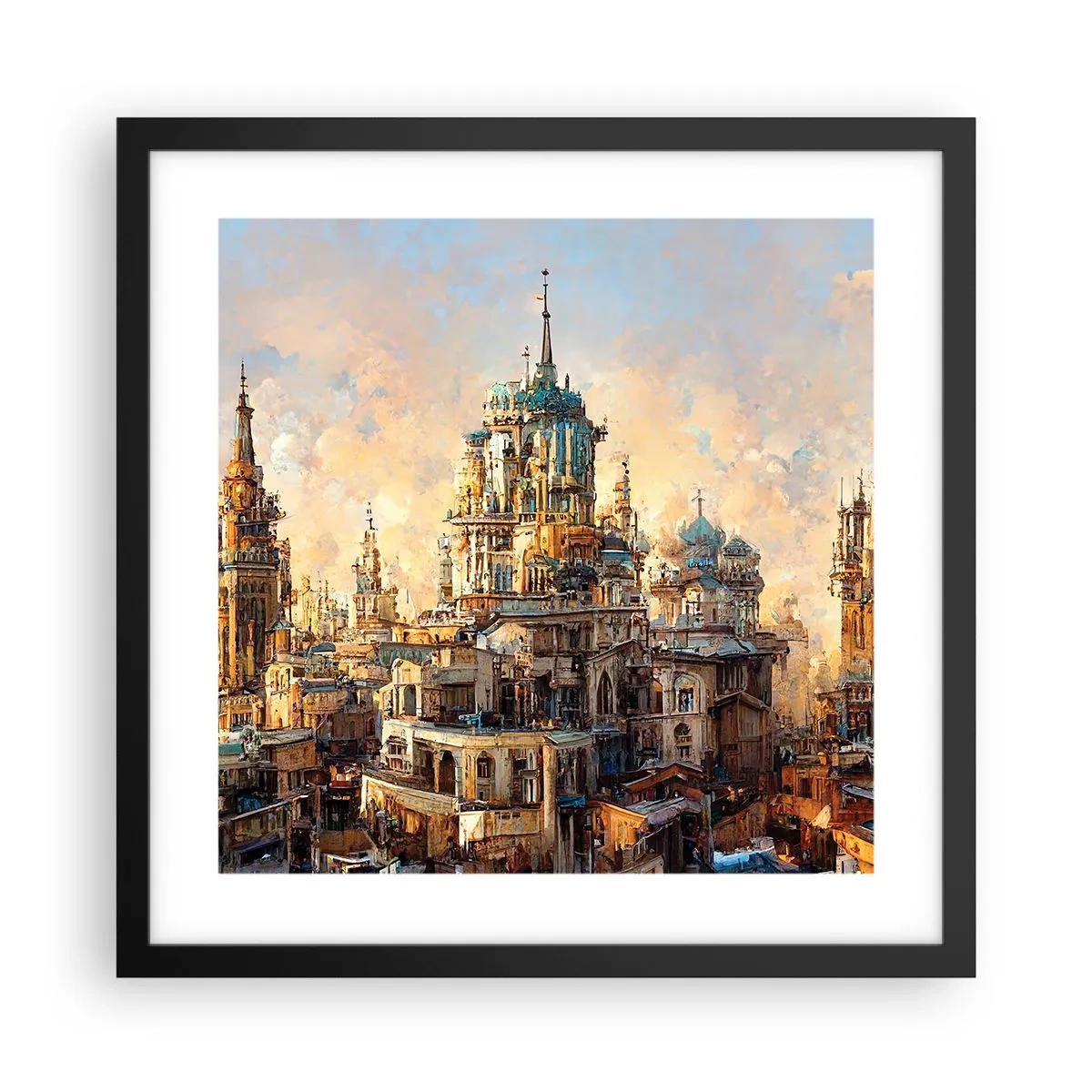 Poster in einem schwarzem Rahmen - Stadt der Städte - 40x40 cm