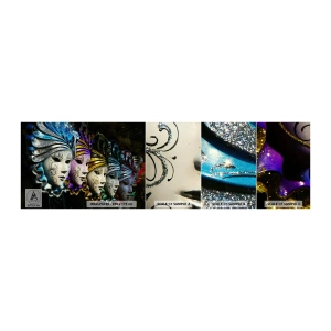 Fototapeten Muster Selbstklebend Deluxe Sticker - Geheimnis in Gold und Silber - Venezianische Maske, Venedig, Karneval - 100x30 cm