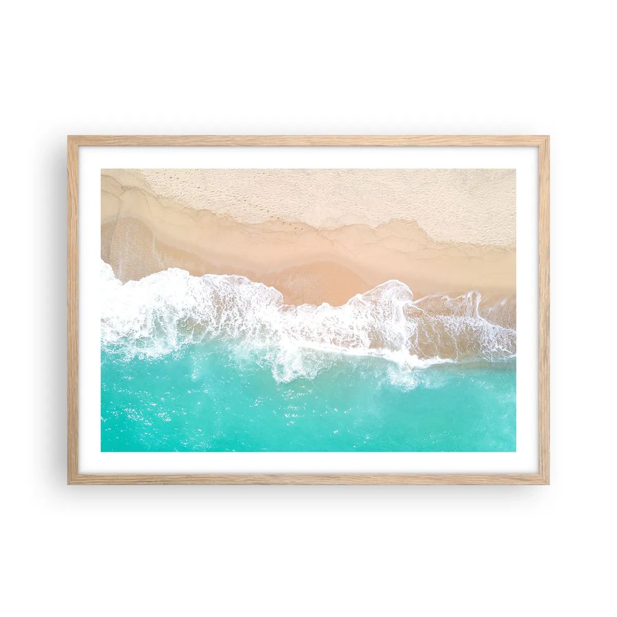 Poster in einem Rahmen aus heller Eiche - Eine streichelnde Berührung - 70x50 cm