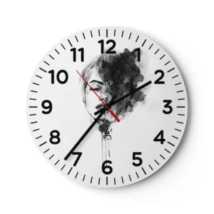 Wanduhr - Glasuhr - Wovon träumt das Mädchen - 40x40 cm