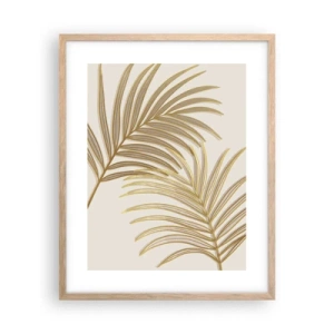 Poster in einem Rahmen aus heller Eiche - Goldene Palme! - 40x50 cm