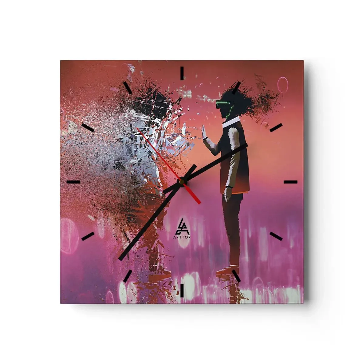 Wanduhr - Glasuhr - Kannst du dich selbst anschauen? - 40x40 cm