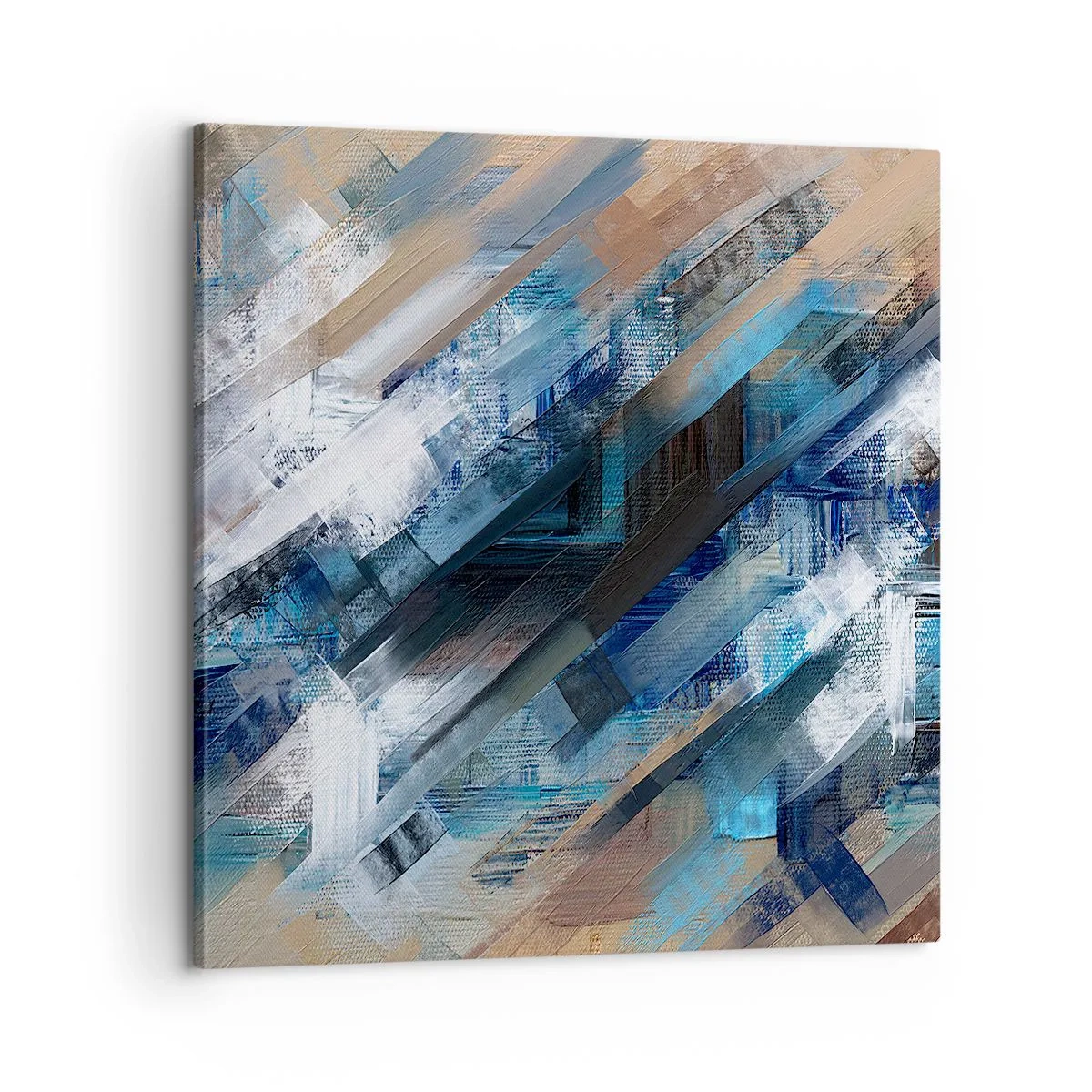 Bild auf Leinwand - Leinwandbild - Auf einer blauen Diagonale - 60x60 cm