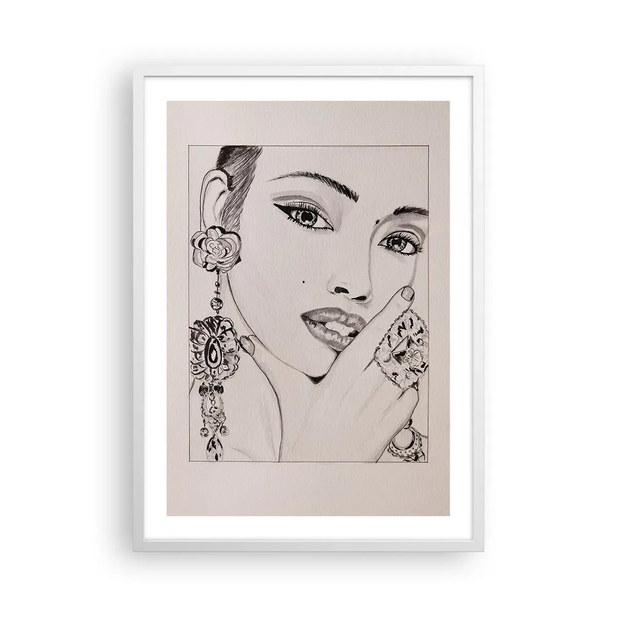 Poster in einem weißen Rahmen - Das schönste Juwel - 50x70 cm